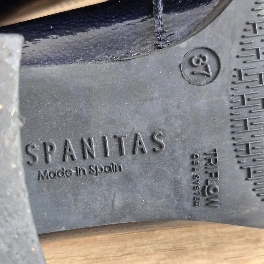 Hispanitas Charlize Blue Patent Leather Loafers 37/6-6.5‎ Chain Detail 2